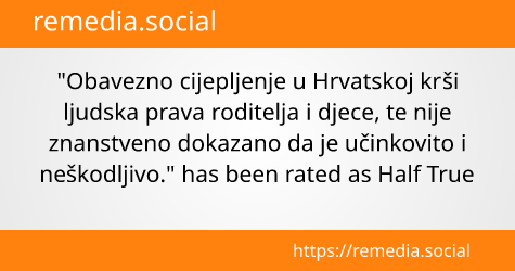 Provjera tvrdnji: Obavezno cijepljenje u Hrvatskoj