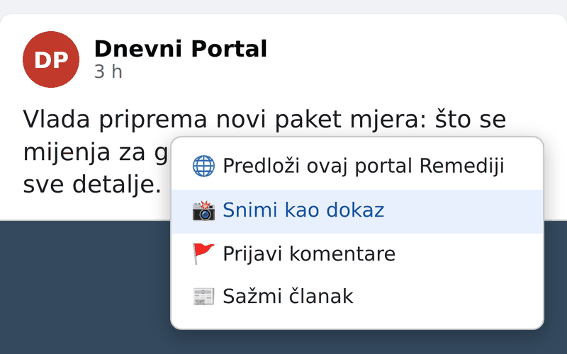 Animacija koraka kroz izmišljeni primjer